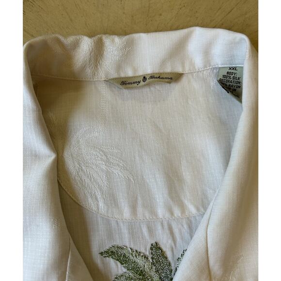 Tommy Bahama Silk Shirt Men 2XL Hawaiian Summer Paradise Tour 1993 Guitar Patch - Picture 11 of 14